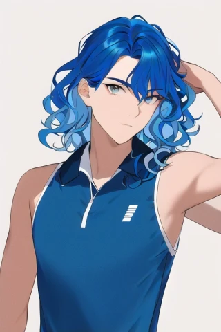 волнистые волосы, Шедевр, стиль хоста, мужчина, крутой, теннисная одежда